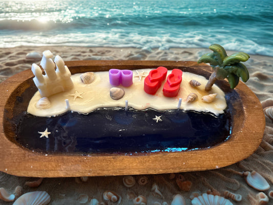 3D Beach Bowl Candle