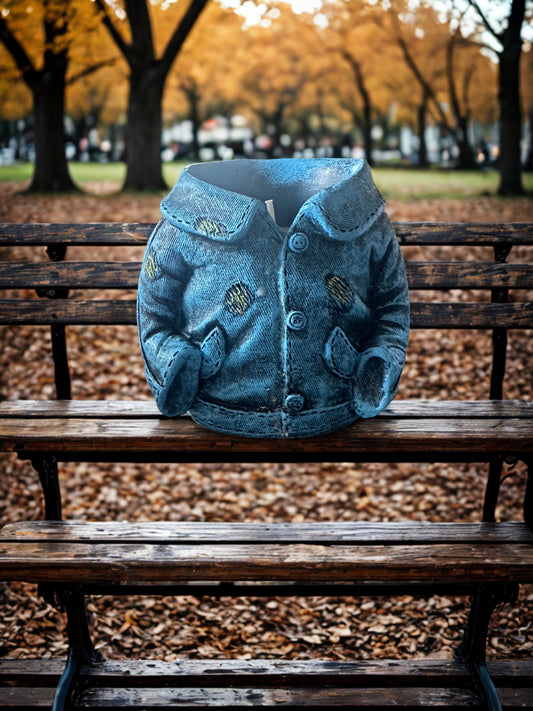 Cute Resin Denim Jacket Candle with Teddy Bear Head