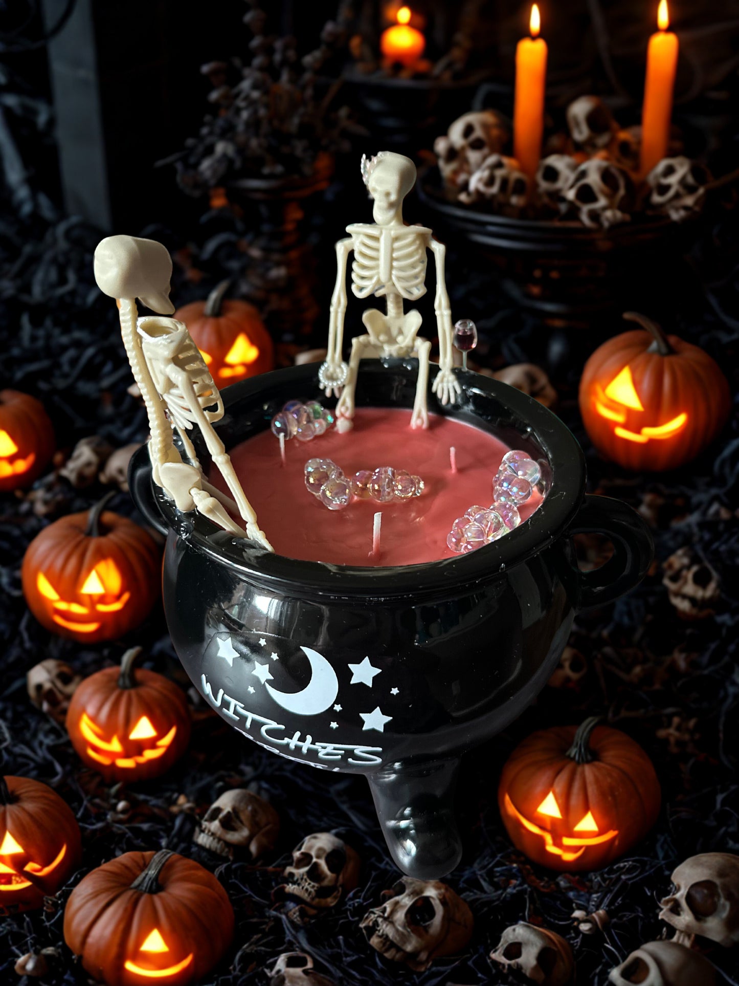 Skeleton Soak Cauldron 3-Wick Candle