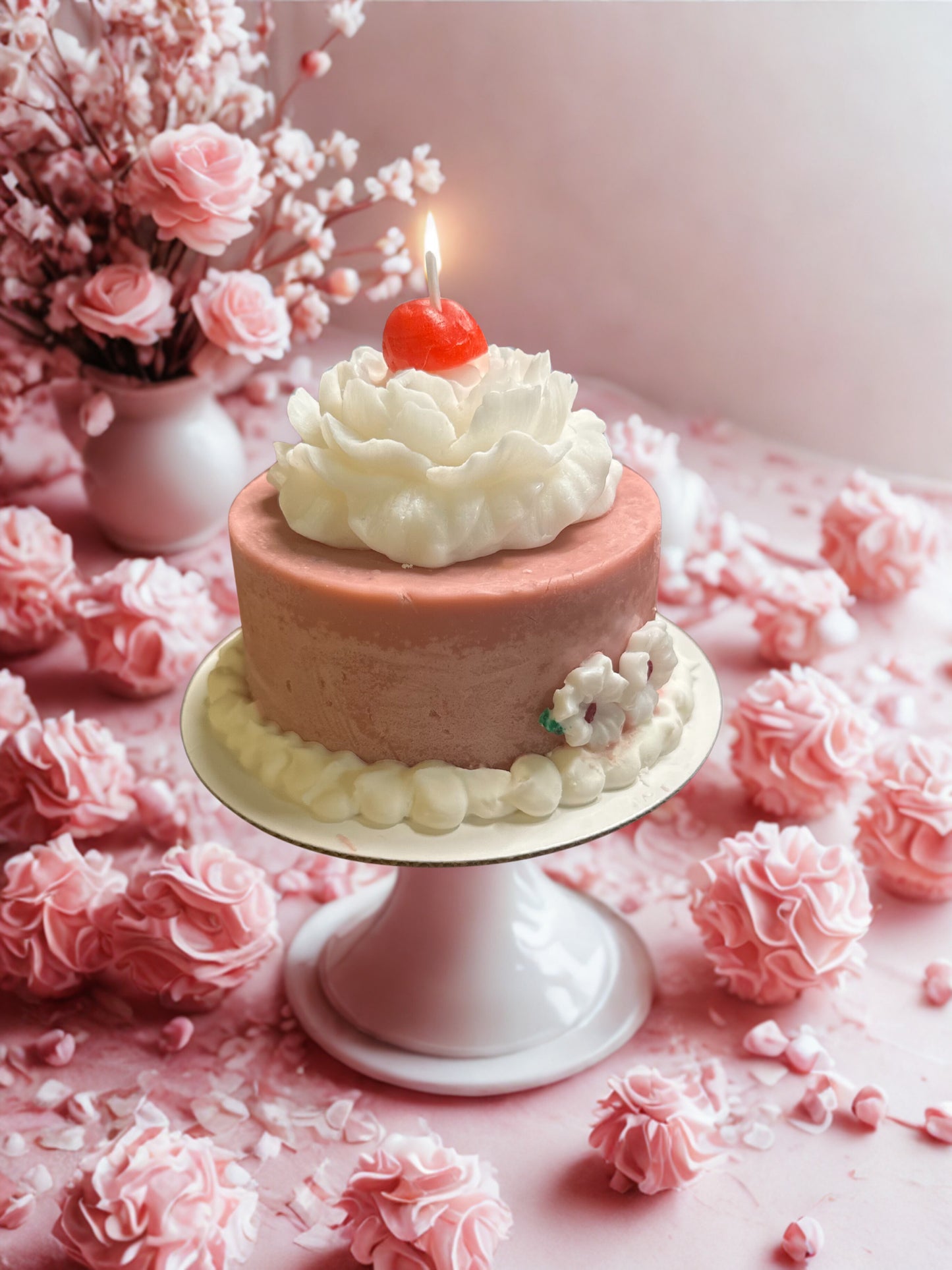 Cake Candle with Cherry on Top