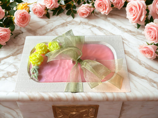 White & Pink Dough Bowl Candle