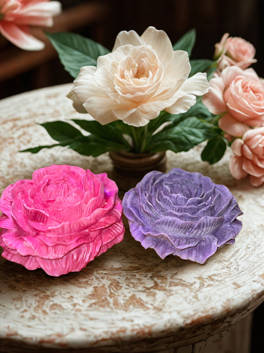 Large Peony Flower Candle
